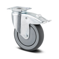 Roata pivotanta din polipropilena cu frana 100 mm - 80 kg TENTE 2477PJP100P50