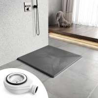 Cadita de dus patrata 90x90 cm, slim 3 cm, gri inchis Cadita de dus patrata 90x90 cm, slim 3 cm, gri inchis