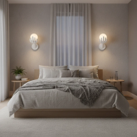 Aplica LED Decorativa MANO, 15x30cm, 1xE27, Sticla si Resina, Alb