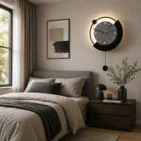 Aplica LED Decorativa ARC Ø30 cm Lumina Rece/Neutra/Calda Negru