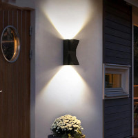 Aplica LED de Exterior si Interior, 6W, 2 Surse x 5W, IP65, ABS, Negru, 3000K, AX100/2BK