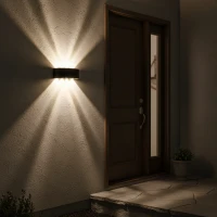 Aplica LED Exterior Ellis, 8W, 8 Surse de lumina, Lumina Calda, Negru