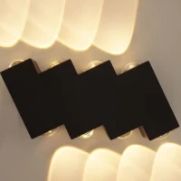 Aplica LED AX232, Exterior, 8 Surse, 8W, Negru, 3000K