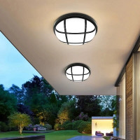 Aplica LED de Exterior AX311/162BK, Diametru 16.2cm, IP65, Lumina Calda, Negru