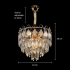 Candelabru Cristal VELVET Nobile, 6xE14, D40 cm, Auriu, Inaltime Reglabila, Metal si Cristal [4]