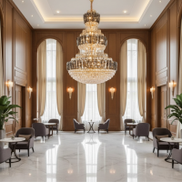 Candelabru Cristal VELIOR Supremo 40xE14, D100 cm, Auriu, Inaltime Reglabila, Metal si Cristal