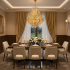 Candelabru Cristal TIER Eleganza 10xE14, D50 cm, Auriu, Inaltime Reglabila, Metal si Cristal [3]