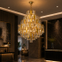 Candelabru Cristal TIER Eleganza 10xE14, D50 cm, Auriu, Inaltime Reglabila, Metal si Cristal [4]