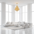 Candelabru Cristal TIER Magno 13xE14, D60 cm, Auriu, Inaltime Reglabila, Metal si Cristal [2]