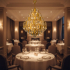 Candelabru Cristal TIER Regalis 21xE14, D80 cm, Auriu, Inaltime Reglabila, Metal si Cristal [4]