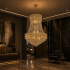 Candelabru Cristal EMPIRE Eleganza 10xE14, D50 cm, Auriu, Inaltime Reglabila, Metal si Cristal [4]