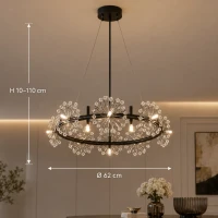 Candelabru Cristal PETERHOF Magno, Diametru 62cm, 20X G4, Negru, Inaltime Reglabila Candelabru Cristal PETERHOF Magno, Diametru 62cm, 20X G4, Negru, Inaltime Reglabila