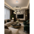Candelabru LED cu Telecomanda, 196W, HALO Magno, Diametru 40+60 cm, Inaltime 120 cm, IP20, Lumina Rece/Neutra/Calda, Dimabila, Crom, Cristal, Metal [2]