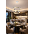 Candelabru LED cu Telecomanda, 196W, HALO Magno, Diametru 40+60 cm, Inaltime 120 cm, IP20, Lumina Rece/Neutra/Calda, Dimabila, Crom, Cristal, Metal [3]