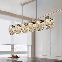 Lustra LED Suspendata, STRATUS Supremo, Cristal si Metal, 15W, Lumina Rece/Calda/Neutra 3000K/4000K/6000K, Iluminat Luxos