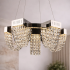 Candelabru Cristal LED 15W, STRATUS Magno , Diametru 50cm, Crom Lucios, Lumina Calda Neutra Rece 3000K/4000K/6000K Inaltime Reglabila, Metal si Cristal [3]
