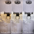 Candelabru Cristal LED 24W, STRATUS Regalis, Diametru 80cm, Crom Lucios, Inaltime Reglabila, Lumina Calda Neutra Rece 3000K/4000K/6000K, Metal si Cristal [3]