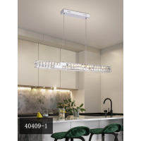 Candelabru LED cu Telecomanda, PRISMORA, Diametru 85 cm, Inaltime 120 cm, Lumina Rece/Neutra/Calda, Dimabila, Crom, Cristal, Metal