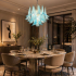 Candelabru Cristal MURANO Eleganza 4xE14, D50 cm, Albastru, Inaltime Reglabila, Metal si Cristal [2]