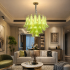 Candelabru Cristal MURANO Eleganza 4xE14, D50 cm, Verde, Inaltime Reglabila, Metal si Cristal [2]