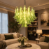 Candelabru Cristal MURANO Magno 7xE14, D60 cm, Verde, Inaltime Reglabila, Metal si Cristal [3]