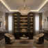 Candelabru Cristal LUCENT Nobile 4xE14, D40 cm, Auriu, Inaltime Reglabila, Metal si Cristal [3]