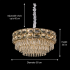 Candelabru Cristal LUCENT Eleganza 9xE14, D50 cm, Auriu, Inaltime Reglabila, Metal si Cristal [4]