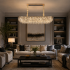 Candelabru Cristal ORION 19xE14, Auriu, Inaltime Reglabila, Metal si Cristal [3]