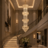 Candelabru Cristal IMPERIUM 45xE14, D55 cm, Auriu, Inaltime Reglabila, Metal si Cristal [3]