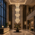 Candelabru Cristal IMPERIUM 45xE14, D55 cm, Auriu, Inaltime Reglabila, Metal si Cristal [4]