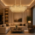 Candelabru Cristal 16xE14 VELOURA Supremo Reale, 120x35 cm, Auriu, Inaltime Reglabila, Metal si Cristal [2]