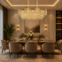 Candelabru Cristal 16xE14 VELOURA Supremo Reale, 120x35 cm, Auriu, Inaltime Reglabila, Metal si Cristal [3]