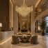 Candelabru Cristal 13xE14 VELOURA Magno , D60 cm, Auriu, Inaltime Reglabila, Metal si Cristal [3]
