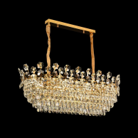 Candelabru Cristal FLORENCE Imperio 10x E14, 90cm, Auriu Lucios, Inaltime Reglabila