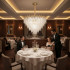Candelabru Cristal MURANO Eleganza 9xE14, D50 cm, Auriu, Inaltime Reglabila, Metal si Cristal [3]