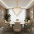 Candelabru Cristal MURANO Magno 12xE14, D60 cm, Auriu, Inaltime Reglabila, Metal si Cristal [2]