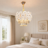Candelabru Cristal PETAL Petito 3xE14, D30 cm, Auriu, Inaltime Reglabila, Metal si Cristal [3]
