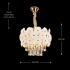 Candelabru Cristal PETAL Petito 3xE14, D30 cm, Auriu, Inaltime Reglabila, Metal si Cristal [4]