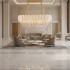 Candelabru Cristal PETAL Regalis 12xE14, 80x30 cm, Auriu, Inaltime Reglabila, Metal si Cristal [2]