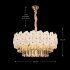 Candelabru Cristal PETAL Eleganza 9xE14, D50 cm, Auriu, Inaltime Reglabila, Metal si Cristal [4]