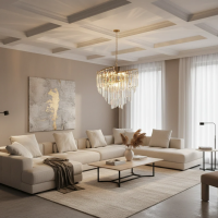 Candelabru Cristal TWEEZE Magno, Φ60cm, 12xE14, Auriu, Metal si Cristal Candelabru Cristal TWEEZE Magno, Φ60cm, 12xE14, Auriu, Metal si Cristal