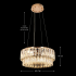 Candelabru Cristal ELYSIAN Nobile 5xE14, D40 cm, Auriu, Inaltime Reglabila, Metal si Cristal [4]