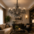 Candelabru Cristal BARO Supremo, Φ92cm, 10xE14, Inaltime Reglabila, Metal si Cristal, Negru [3]