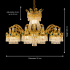 Candelabru Cristal 16xE14, D92cm, Auriu Lucios, Inaltime Reglabila, Metal si Cristal [4]