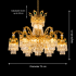 Candelabru Cristal 10xE14, D75cm, Auriu Lucios, Inaltime Reglabila, Metal si Cristal [4]