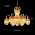 Candelabru Cristal 13xE14, D80cm, Auriu Lucios, Inaltime Reglabila, Metal si Cristal [4]