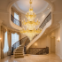 Candelabru Cristal , 54xE14, Diametru 150cm, Inaltime 230cm, Auriu Lucios, Inaltime Reglabila, Design Elegant [2]