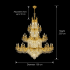 Candelabru Cristal , 54xE14, Diametru 150cm, Inaltime 230cm, Auriu Lucios, Inaltime Reglabila, Design Elegant [4]