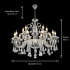 Candelabru Cristal 15xE14, D95cm, Argintiu, Inaltime Reglabila, Metal si Cristal [4]
