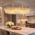 Candelabru Cristal 20xE14, BLOSSOM Imperio 100x40cm, Auriu Lucios, Inaltime Reglabila, Metal si Cristal [2]
